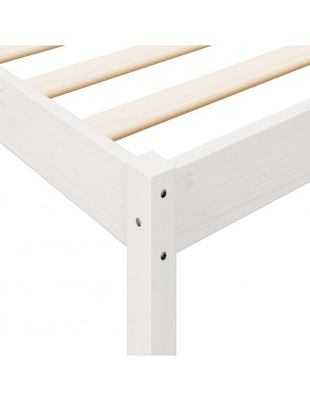 Letto Libreria senza Materasso Bianco 140x200 cm Legno di Pino