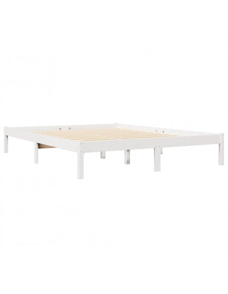 Letto Libreria senza Materasso Bianco 150x200 cm Legno di Pino