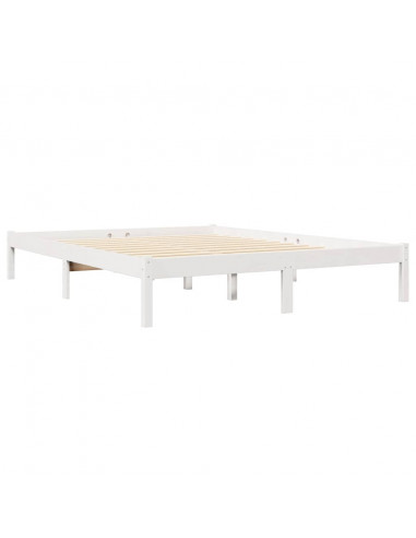 Letto Libreria senza Materasso Bianco 160x200 cm Legno di Pino