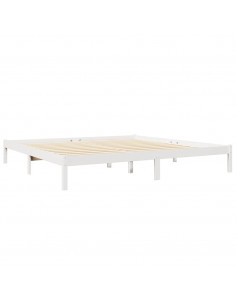Letto Libreria senza Materasso Bianco 200x200 cm Legno di Pino
