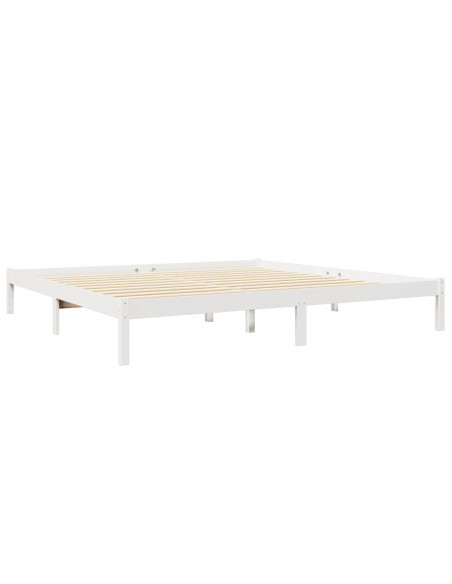 Letto Libreria senza Materasso Bianco 200x200 cm Legno di Pino