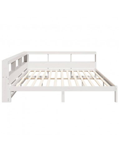 Letto Libreria senza Materasso Bianco 200x200 cm Legno di Pino