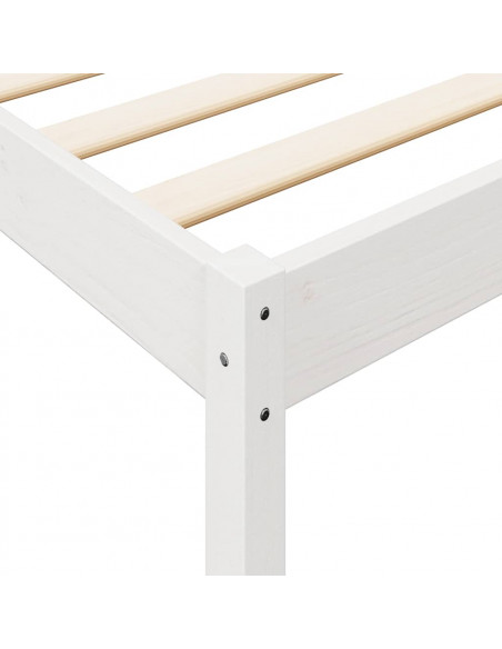 Letto Libreria senza Materasso Bianco 200x200 cm Legno di Pino