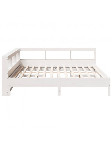 Letto Libreria senza Materasso Bianco 200x200 cm Legno di Pino