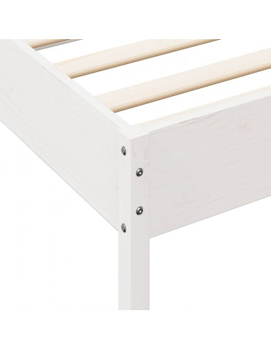 Letto Libreria senza Materasso Bianco 200x200 cm Legno di Pino