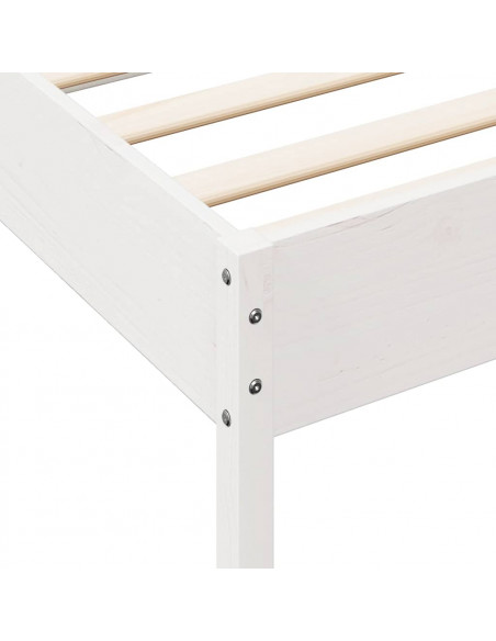 Letto Libreria senza Materasso Bianco 200x200 cm Legno di Pino