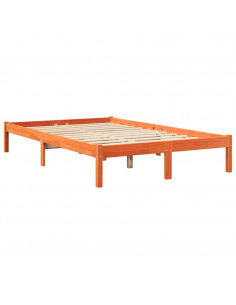 Letto Libreria senza Materasso Marrone Cera 120x190 cm in Pino