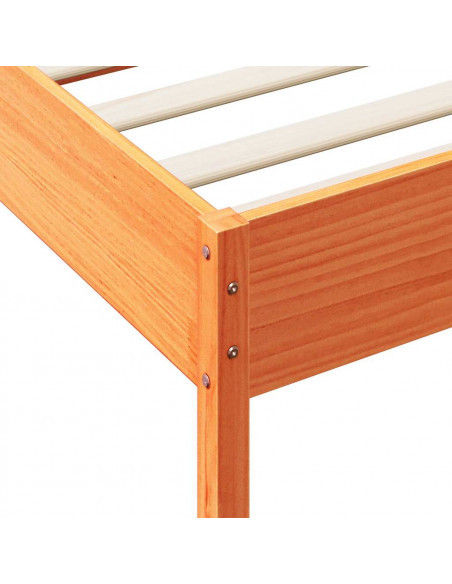 Letto Libreria senza Materasso Marrone Cera 120x190 cm in Pino