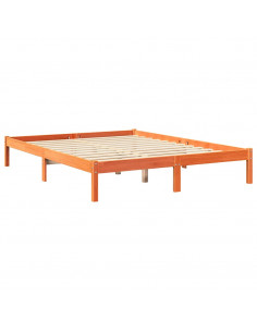 Letto Libreria senza Materasso Marrone Cera 160x200 cm in Pino