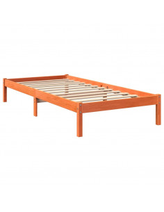 Letto Libreria senza Materasso Marrone Cera 90x190 cm in Pino
