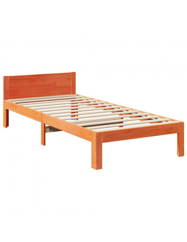 Letto senza Materasso Marrone Cera 80x200 cm Legno di Pino