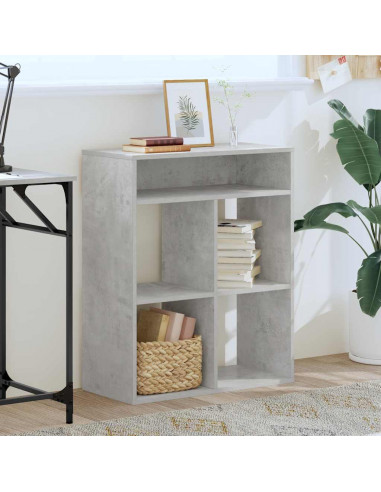 Libreria Grigio Cemento 66x31x80 cm in Legno Multistrato