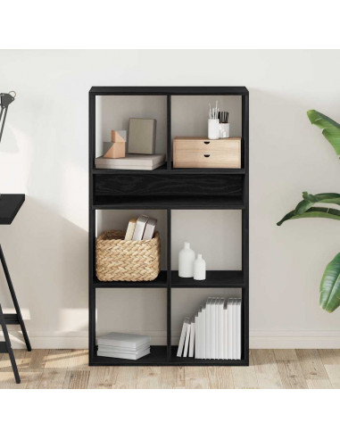 Libreria Nera 66x31x112 cm in Legno Multistrato