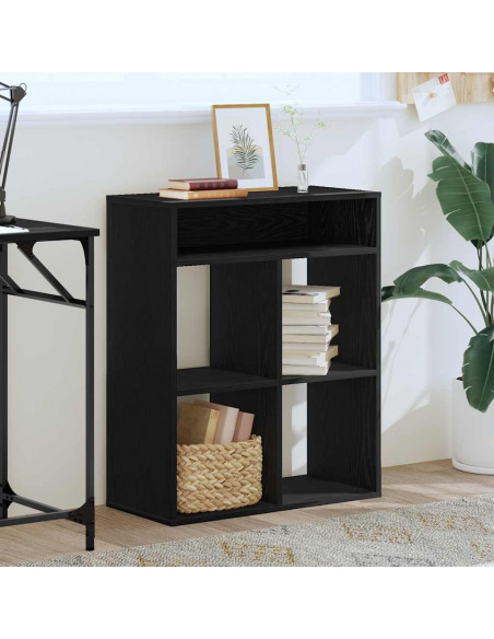 Libreria Nera 66x31x80 cm in Legno Multistrato