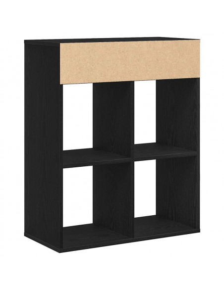 Libreria Nera 66x31x80 cm in Legno Multistrato