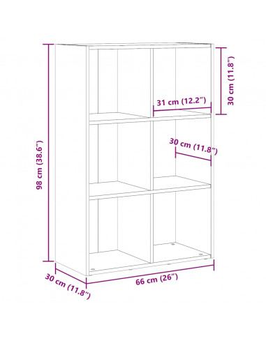 Libreria/Credenza Legno Antico 66x30x98 cm Legno Multistrato