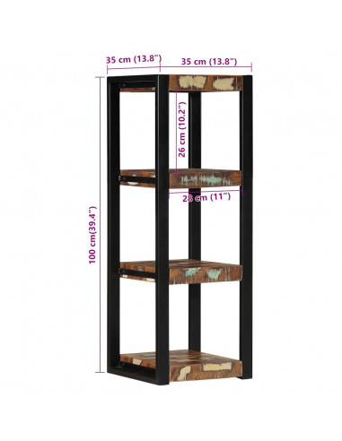 Mensola da Parete Multicolore 35x35x100 cm in Legno Recupero