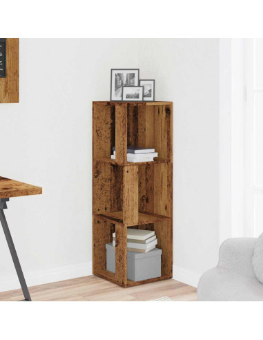 Mobile Angolare Legno Antico 33x33x100 cm Legno Multistrato