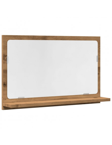 Mobile Bagno Specchio Rovere Artigianale 60x11x37 cm Truciolato