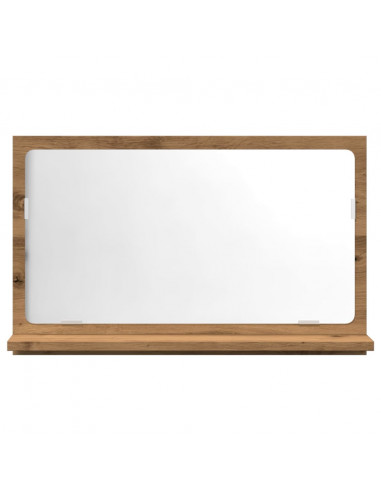 Mobile Bagno Specchio Rovere Artigianale 60x11x37 cm Truciolato