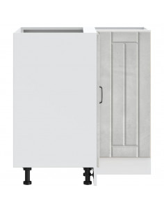 Mobile Base ad Angolo Cucina Lucca Grigio Cemento in Truciolato