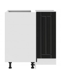 Mobile Base ad Angolo Cucina Lucca Nero in Legno Multistrato