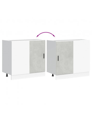 Mobile Base Lavello Grigio Cemento in Legno Multistrato