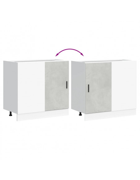 Mobile Base Lavello Grigio Cemento in Legno Multistrato