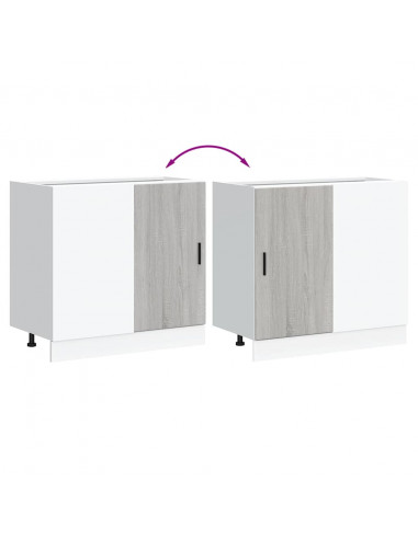 Mobile Base Lavello Grigio Sonoma in Legno Multistrato