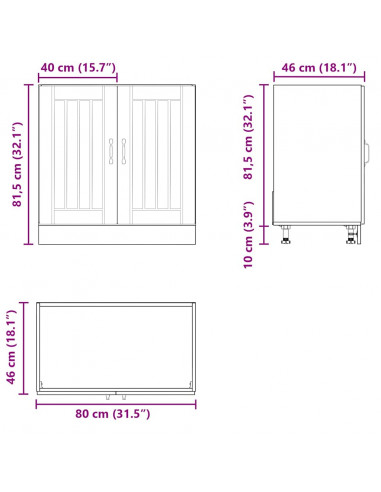 Mobile Base Lavello Lucca Bianco in Legno Multistrato