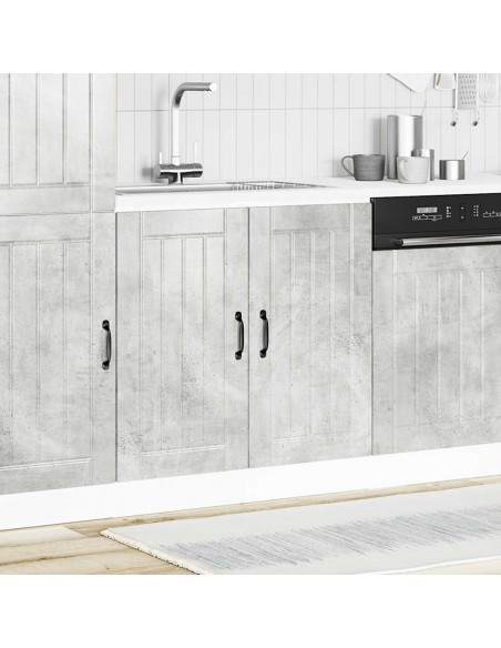 Mobile Base Lavello Lucca Grigio Cemento in Legno Multistrato