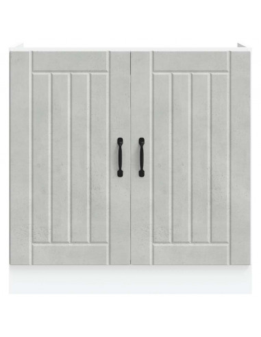 Mobile Base Lavello Lucca Grigio Cemento in Legno Multistrato