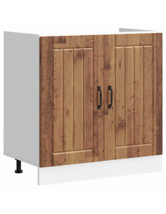 Mobile Base Lavello Lucca Legno Antico in Legno Multistrato