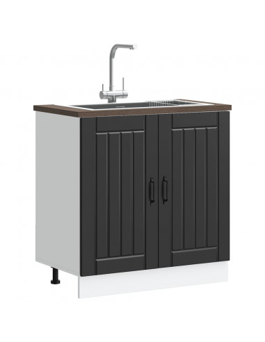 Mobile Base Lavello Lucca Nero in Legno Multistrato