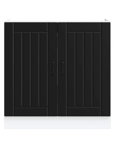 Mobile Base Lavello Lucca Nero in Legno Multistrato