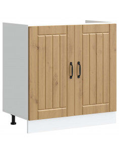 Mobile Base Lavello Lucca Rovere Artigianale Legno Multistrato