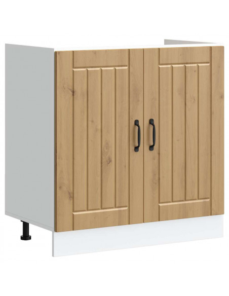 Mobile Base Lavello Lucca Rovere Artigianale Legno Multistrato