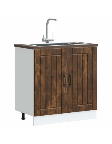 Mobile Base Lavello Lucca Rovere Fumo in Legno Multistrato