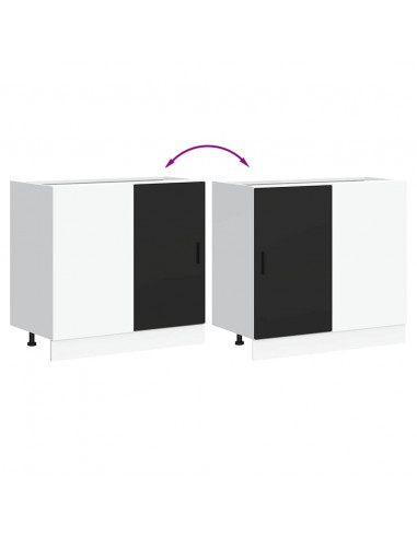 Mobile Base Lavello Nero in Legno Multistrato