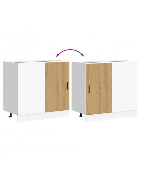 Mobile Base Lavello Rovere Artigianale in Legno Multistrato