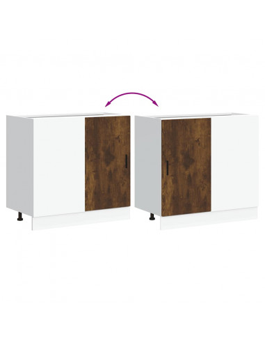 Mobile Base Lavello Rovere Fumo in Legno Multistrato