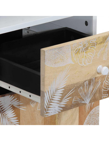Mobile da Bagno 38x33,5x160 cm in Legno Massello di Mango