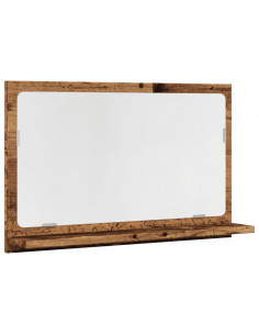 Mobile da Bagno con Specchio Legno Antico 60x11x37cm Truciolato