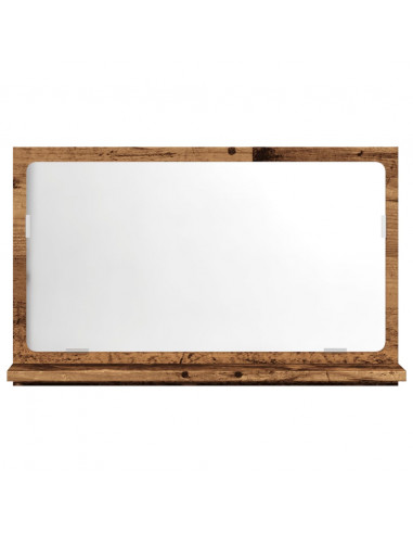 Mobile da Bagno con Specchio Legno Antico 60x11x37cm Truciolato