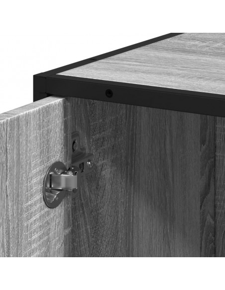 Mobile da Bagno Grigio 35x37,5x188,5 cm in Truciolato e Metallo