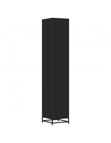 Mobile da Bagno Nero 35x37,5x188,5 cm in Truciolato e Metallo