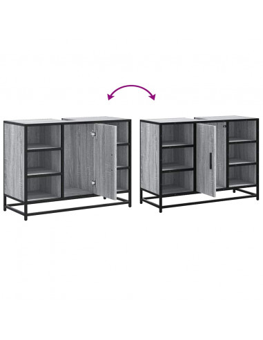 Mobile Lavabo Bagno Grigio Sonoma 60x30x60 cm Legno Multistrato