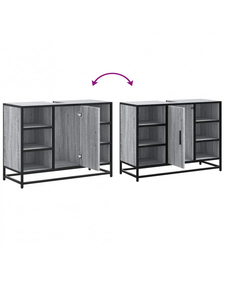 Mobile Lavabo Bagno Grigio Sonoma 60x30x60 cm Legno Multistrato