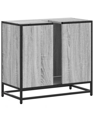 Mobile Lavabo Bagno Grigio Sonoma 65x33x60 cm Legno Multistrato