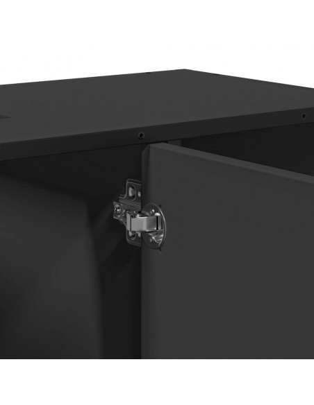 Mobile Lavabo Bagno Nero 60x30x60 cm Legno Multistrato